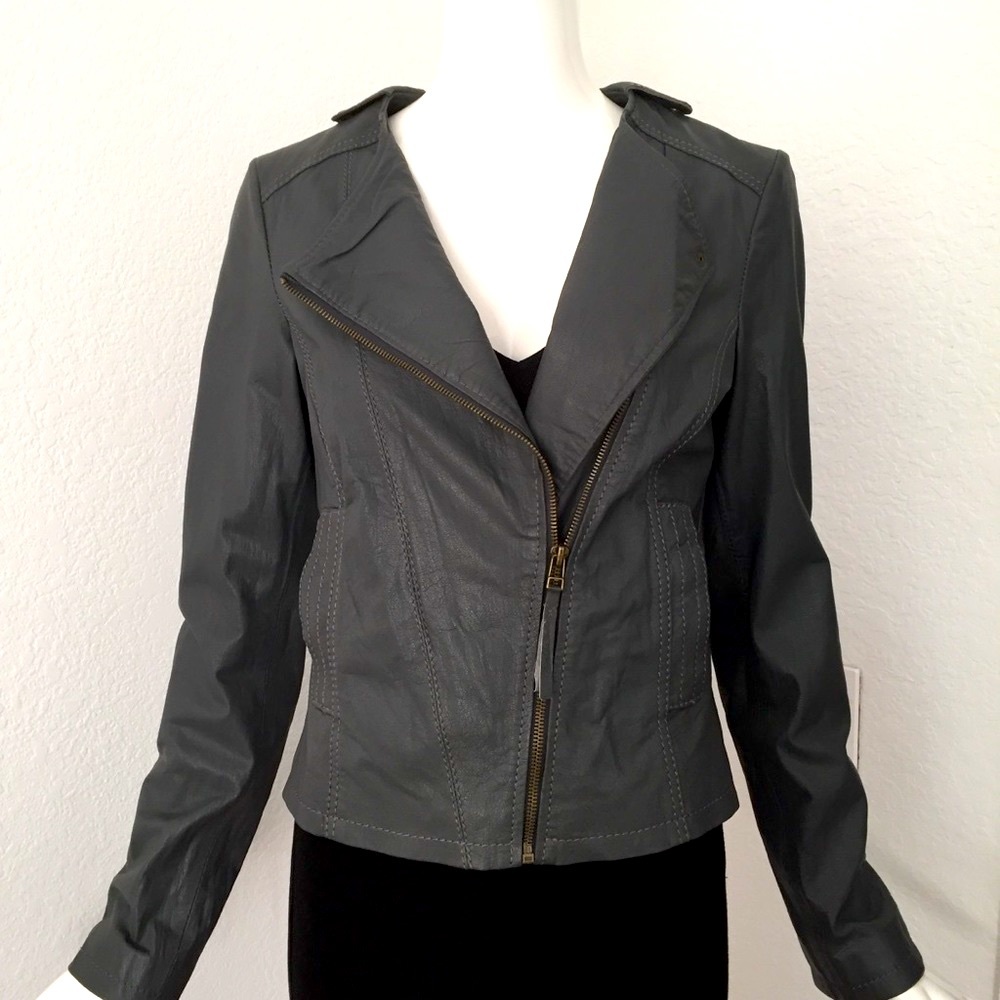 Bershka genuine leather motor jacket
